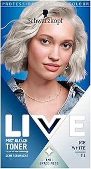 Schwarzkopf LIVE Post-Bleach Hair Toner, Ice White Semi-Permanent Colour Tone...