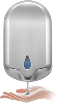 Commercial Gel Liquid Soap & Gel Hand Sanitizer Dispenser Automatic Touchless Wall Mounted for Commercial & Home Bathroom, Large Capacity 40.5 oz/1200 ml (Stainless Steel)
