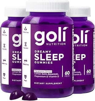 Dreamy Sleep Gummy - 180 Count - Melatonin, Vitamin D, Magnesium, and Lemon Balm Extract - Gelatin-Free, Gluten-Free, Vegan & Non-GMO