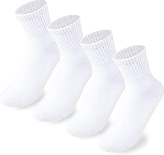 Boys Crew Socks Kids Seamless Cotton Dress Socks Uniform Sock for Girls 4/8 Pairs