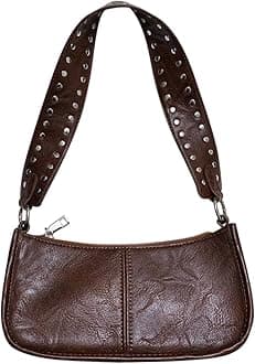 Shoulder Bags for Women Y2k Purse and Handbags Retro Studded Crossbody Bag Small Shoulder Purse Leather Hobo Handbag