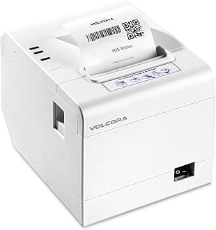 Thermal Receipt Printer, 80mm USB/Ethernet POS QR Code Printer w/ Auto Cutter for Cash Drawer/ESC/POS, Compatible w/ Android/Windows/iOS/Square, Retailer and Restaurant Kitchen Use, Wall Mount, White