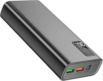 Portable Charger, Power Bank 30000mAh,QC 3.0 22.5W & PD 20W Fast Charge Power Bank Battery Pack LED Lighting Battery Pack with USB C/USB A Output, for Smartphone, Smartwatch,Tablet, Camera