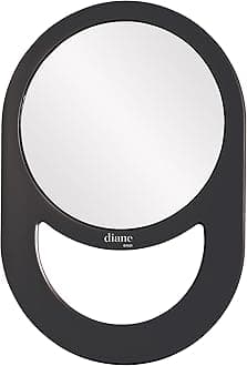 Diane Professional Quality Hand Mirror, Single Sided Hand Held Mirror, Lightweight Portable Mirror with Handle, Ideal for Makeup, Shaving, & Everyday Beauty, Compact Size for Travel – 7.5" Diameter