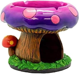 Cute Mushroom House Ashtrays with Storage - Cool Ashtrays for Weed Smokers and Bong Users with Smoking Accessories Collection(Mushroom Ashtray)
