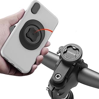 sincetop Bicycle Phone Mount Mountain Bike Stem Cap Phone Holder Universal Aluminum Handlebar Phone Clamp MTB Road Bike Cycling Cell Phone Clip Quick Attach/Release [Series C-2nd Gen]