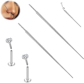 BodyAce G23 Titanium Threadless Piercing Taper, 14G 16G 18G Piercing Taper Insertion Pin, Body Piercing Stretching Kit Assistant Tool for Nose/Ear/Navel/Lip/Eyebrow [18G(1.0mm)]