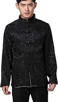 Chinese Traditional Tai Chi Uniform Long Sleeve Top Kungfu Shirt Tang Suit for Men