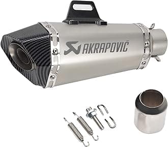 - Universal Slip On Exhaust Silencer 36-51mm Muffler Pipe for All Motorcycle (Silver Carbon)