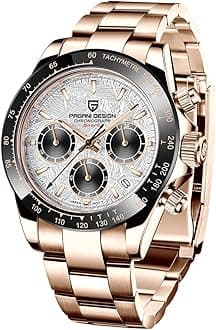 Pagani Design Homage Men's Quartz Watches Japan Movement Ceramic Bezel Stainless Steel Screw-in Crown Waterproof Sport Chronograph Watch Fashion Casual Synthetic Sapphire Mirror 1644 Wrist Watch