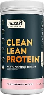 Nuzest Wild Strawberry Clean Lean Protein - Premium Vegan Protein Powder, Plant Protein Powder, European Golden Pea Protein, Dairy Free, Gluten Free, GMO Free, Naturally Sweetened, 40 SRV, 2.2 lb