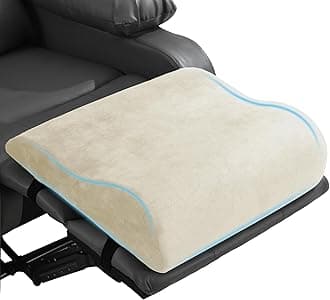 HOMBYS Extra Large Recliner Leg Pillow, Foam Foot Rest Cushion Wave Shape Recliner Footrest Extender, Multi Purpose Back & Lumbar Support Pillow for Bed, Sofa Couch, (Beige)