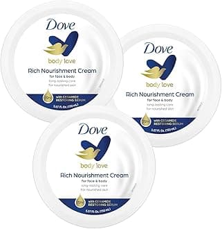 Nourishing Body Care, Face, Hand, and Body Rich Nourishment Cream for Extra Dry Skin with 48-Hour Moisturization, 3-Pack, 5.07 Oz Each Jar