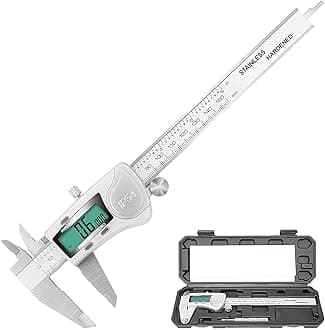 Digital Caliper, 6 inch Caliper Extreme Accuracy Measuring Tool with Stainless Steel, IP54 Waterproof Protection Design, Inch Metric Fraction Switch for Daily and Professional Use