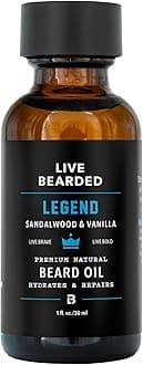 Live Bearded Beard Oil To Relieve Beard Itch, Tame Flyaways And Moisturise Dry Skin For Healthy, Easy Facial Hair Control (The Legend - Light, Nutty And Sweet Scent, 30ml)