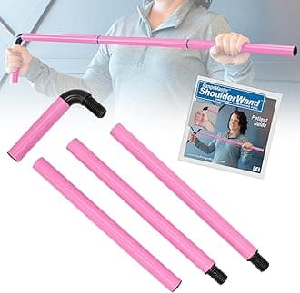 RangeMaster ShoulderWand Therapy Stretching Tool│Collapsible Stretching Bar│Physical Therapy Tool for Recovery and Increasing Motion (Pink)