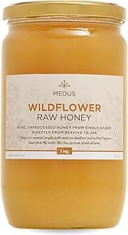 Wildflower Raw Honey – 1 kg – Unpasteurised, Unfiltered – Pure Raw Wildflower Honey from Single Apiary – Natural Sweetener for Cooking, Tea, Juice, Drinks, Food