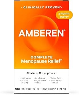Amberen: Safe Multi-Symptom Menopause Relief. Clinically Shown to Relieve 12 Menopause Symptoms: Hot Flashes, Night Sweats, Mood Swings, Low Energy and More, 3 Month Supply