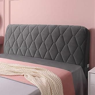 HOME MEIRONGHeadboard Slipcover for Twin Queen Full California King Size Beds, Bed Headboard Cover Protector Padded Velvet Dustproof Stretch Solid Color Quilted Bed Head Covers, Grey, 240cm(94 inch)
