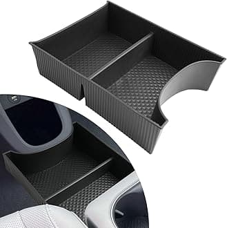 YEE PIN 2022-2024 Ioniq 5 Center Console Organizer, 2-Compartment Floor Tray, ABS Plastic, Ioniq 5 Accessories