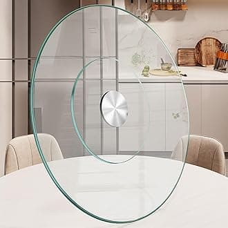 Lazy Susan 30.7 inch Glass Turntable Dining Table Large Round Serving Plate Tabletop Rotating Tray with Swivel Assist System Silent & Smooth Spin (78cm / 30.7in)