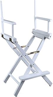 30-Inch Director Chair, White Frame