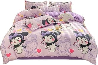 Kid’s Bedding, Cartoon Duvet Cover Set 4 Piece Birthday Gift Bedclothes (Littlefairy, Full)