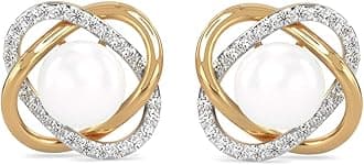 925 Sterling Silver Real Pearl Knot Pendant Earring Chain Jewellery Set | Gold Rhodium Plated | Gift for Women & Girls