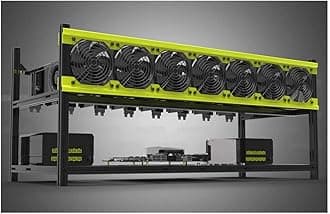 6/8 GPU Aluminum Stackable Open Air Mining Computer Frame Rig Ethereum Veddha (V3D-8GPU+7FANS)