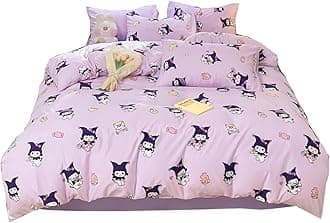 HOLY HOME Kid’s Bedding, Cartoon Duvet Cover Set 4 Piece Birthday Gift Bedclothes (Purple, Full)