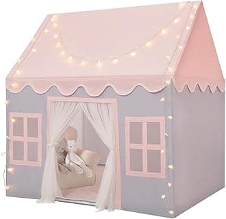 Wilwolfer Play Tent for Kids Indoor - Kids Play Tent Indoor Toddlers Play Tent Large Toddler Tent for Kids Toy House Birthday Gift for Boys & Girls Playroom Decor (Gray Playhouse)