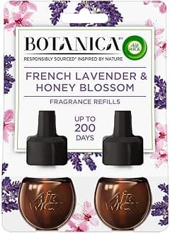 Botanica by Air Wick Plug in Scented Oil Refill, 2 Refills, French Lavender and Honey Blossom, Air Freshener, Essential Oils