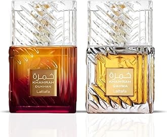 Lattafa Khamrah Qahwa & Khamrah Dukhan Eau De Parfum Sprays 100ML (3.4 OZ) | Double the Depth, Double the Desire—Fiery, Gourmand, Unforgettable. (Bundle)