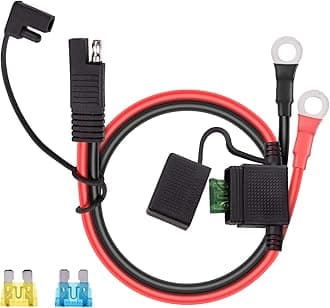 SAE Battery Connector - iGreely 10 Gauge Wire SAE to O Ring Terminal, 2-Pin Quick Disconnect SAE Battery Cable Extension Wire for Solar Panel Automotive Marine Motorcycle Cars RV 10 AWG 2ft/60cm