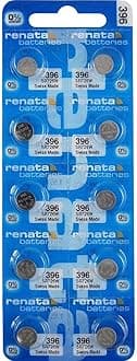 Renata 396 SR726W Batteries - 1.55V Silver Oxide 396 Watch Battery (10 Count)