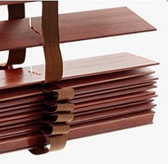 Blackout Venetian Blinds, Real Wood Blinds for Windows, Indoor and Outdoor Horizontal Blinds, 60/70/80/90/100/110cm Wood Venetian Shades,WxH-60x140cm/23.5 * 55in