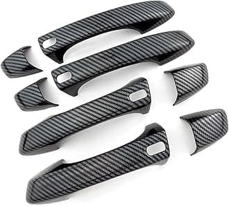 Carbon Fiber Color Exterior Door Handle Cover Trim for Volkswagen VW Arteon Atlas Teramont Taos 2019-2024 Accessories Decor (4 Smart Key Holes)