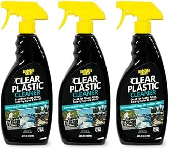 Invisible Glass 92084-3PK Clear Plastic Cleaner for Cars, Motorcycles, RVs, Boats, Helmet Visors, Golf Carts, Acrylic and Vinyl Windows, Streak-Free, Haze-Free, Removes Static, 22 Fl Oz, Pack of 3