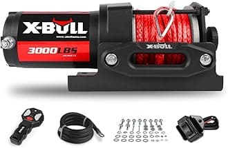 X-BULL 12V 3000LBS Electric Winch Synthetic Rope Electric Winch for Towing ATV/UTV Off Road with Mounting Bracket Wireless Remote New
