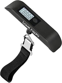 Travel Inspira Luggage Scale, Digital Luggage Scales, Baggage Scale with Backlit LCD Display,110LB / 50KG, Battery Included(Black)