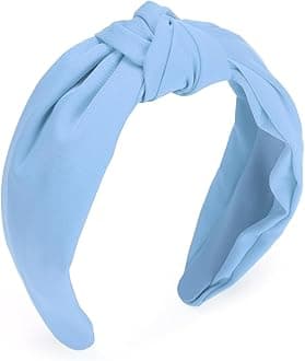 Headband for Women, Knotted Wide Headband, Yoga Hair Band Fashion Elastic Hair Accessories for Women (Light Blue)