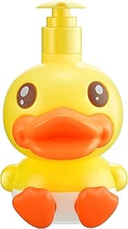 Cute Soap Dispenser for Kids Gift,Fun Dispenser for Bathroom Kitchen Countertop Vanity fit Lotion Shampoo Shower Hand Sanitizer,Animal Yellow Duck Themed Soap Bottle with Pump Bath Accessories