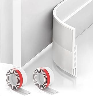 Suptikes 2 Pack Door Draft Stopper，Door Sweep for Exterior & Interior Doors,Door Bottom Seal Dust and Noise Insulation Weather Stripping Draft Guard Insulator, 2" W x 39" L,White