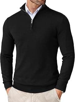Men High Neck Zipper Full Sleeve Cotton Knitted Winter Sweater for Men