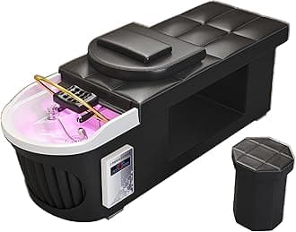 Shampoo Bed, Thai Style Shampoo Bed with Integrated Water Circulation and Fumigation for Beauty Massage and Barber Shop, Load-Bearing: 300Kg, Spa/Salon Bed,C
