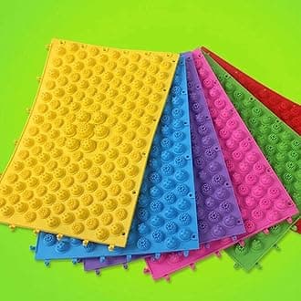 Foot Massage Mat Acupressure Mat Foot Reflexology Walking Toe Plate Massage Pad Bathroom Mat Yoga Mat Anti-Slip Mat Outdoor Game(Yellow-4PCS)