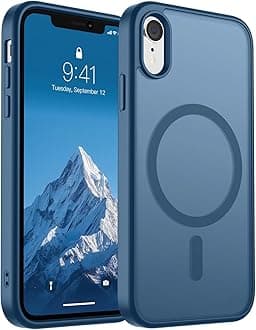 SUPFINE Magnetic for iPhone XR Phone Case(Compatible with MagSafe)(Military Grade Drop Protection) Slim Translucent Matte Shockproof with Anti-Fingerprint Phone Case,Deep Blue