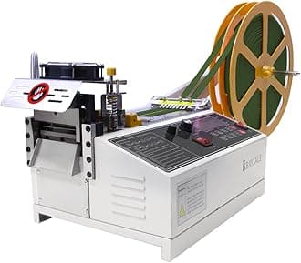 Webbing Cutter, 5inch LCD Display Cold and Hot Webbing Cutting Machine for Elastic bands Ribbons Nylon Webbing