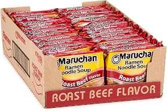 Ramen Roast Beef, Instant Ramen Noodles, Ready to Eat Meals, 3 Oz, 24 Count