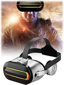 VR Headset 3D Glasses Virtual Reality Headset with HiFi Stereo Headphones for VR Games 3D Movies Eye Care System for Smartphones Compatible for iOS Android